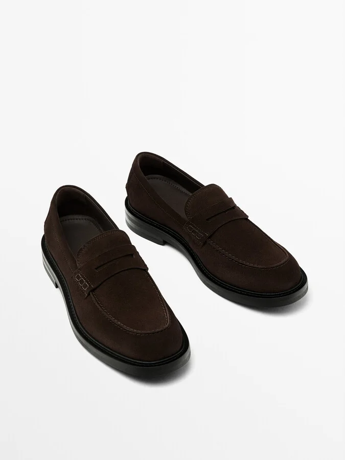 Split Suede Penny Loafers - Image 3
