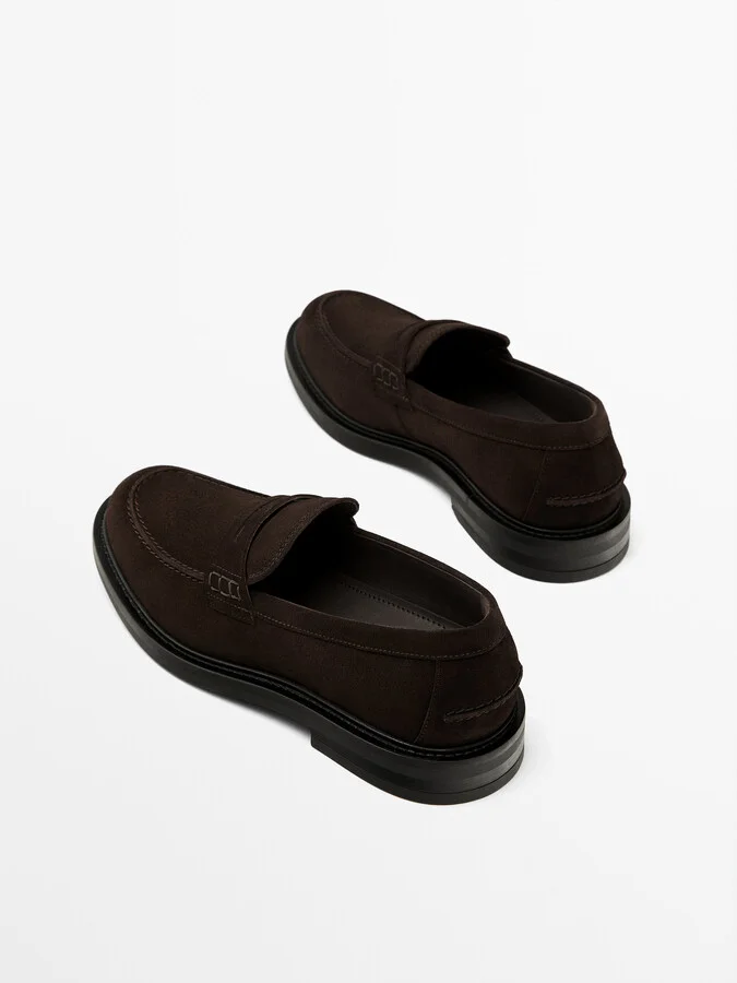 Split Suede Penny Loafers - Image 4