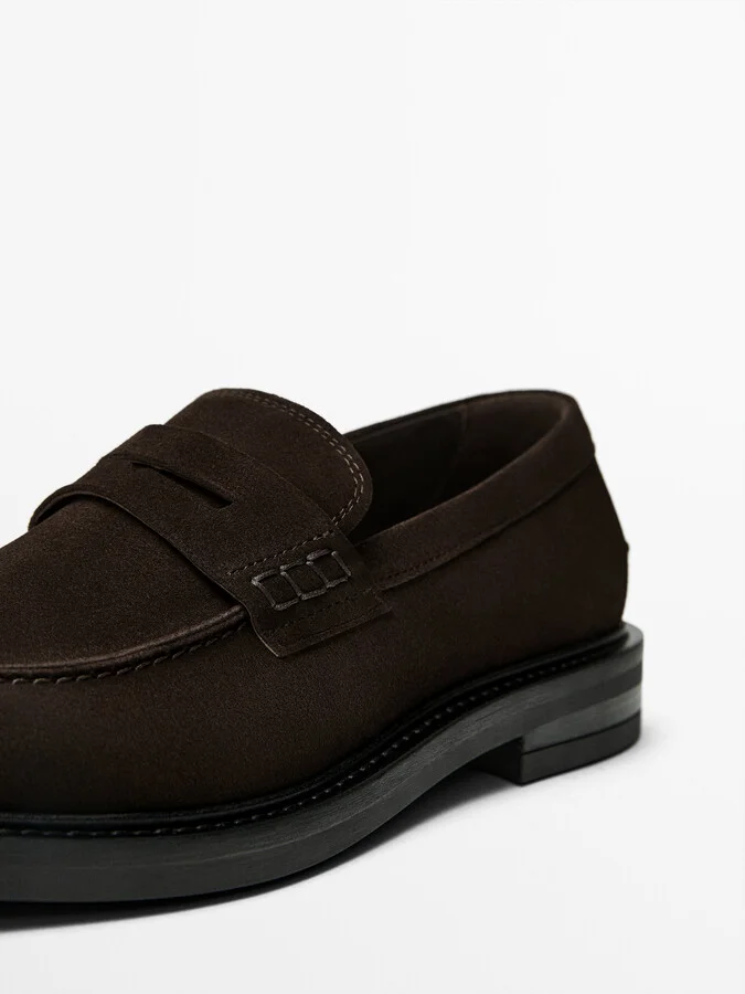 Split Suede Penny Loafers - Image 5