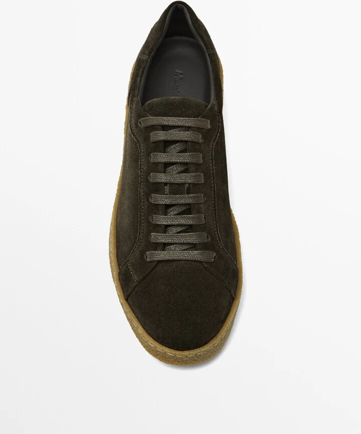 Split Suede Trainers With Crepe Soles - Image 5