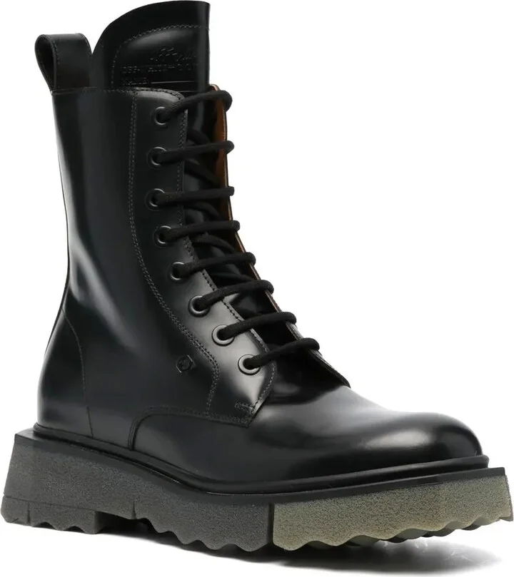 Sponge-Sole Leather Combat Boots - Image 2