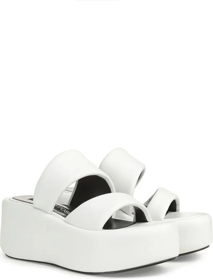 Spongy leather wedge sandals - Image 2