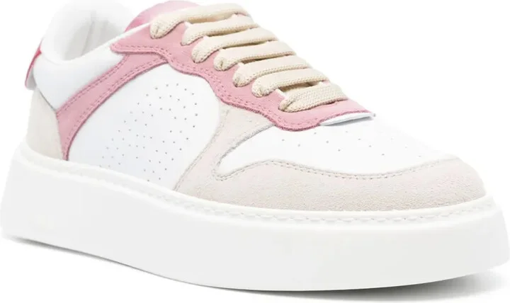Sport colour-block leather sneakers - Image 2