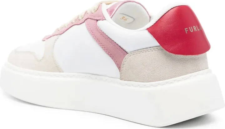 Sport colour-block leather sneakers - Image 3