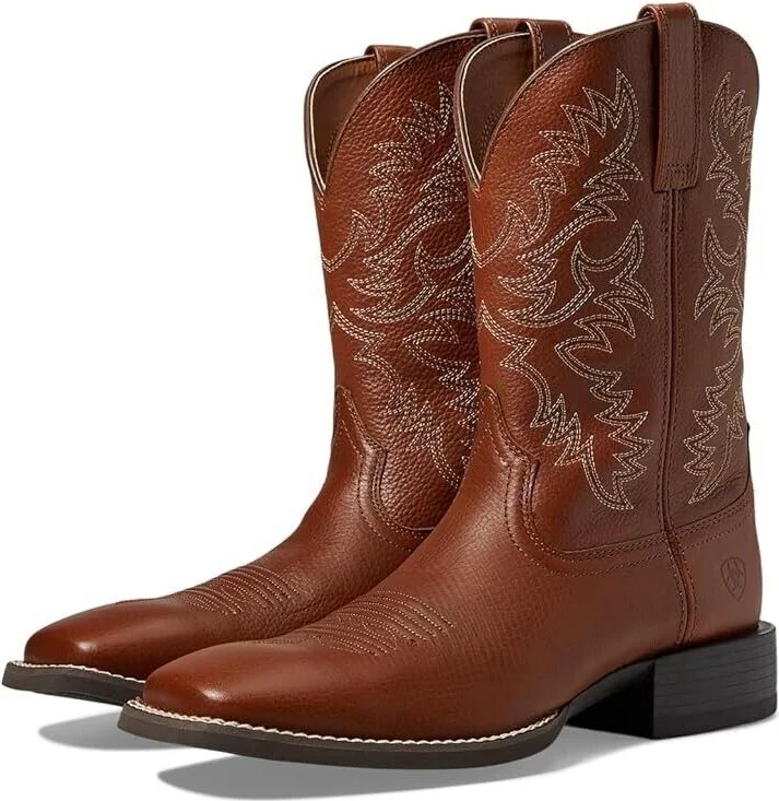 Sport Latigo Boot Men's US 10 Brown Leather Square Toe Western ZPO2242