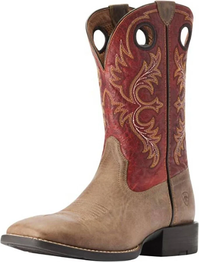 Sport Rodeo Boot In Tan/orange
