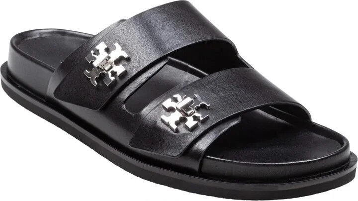 Sport Slide Sandal In Leather Color Black - Image 2