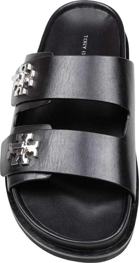 Sport Slide Sandal In Leather Color Black - Image 3