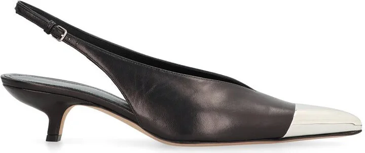 Sportmax Liuti Leather Slingback Pumps