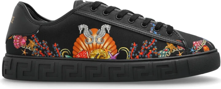 Sports Shoes With Colorful Print, , - Black