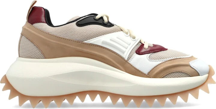 Sports Shoes With Logo, , - Beige