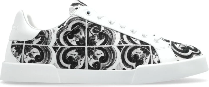 Sports Shoes With 'Majolica' Print, , - White