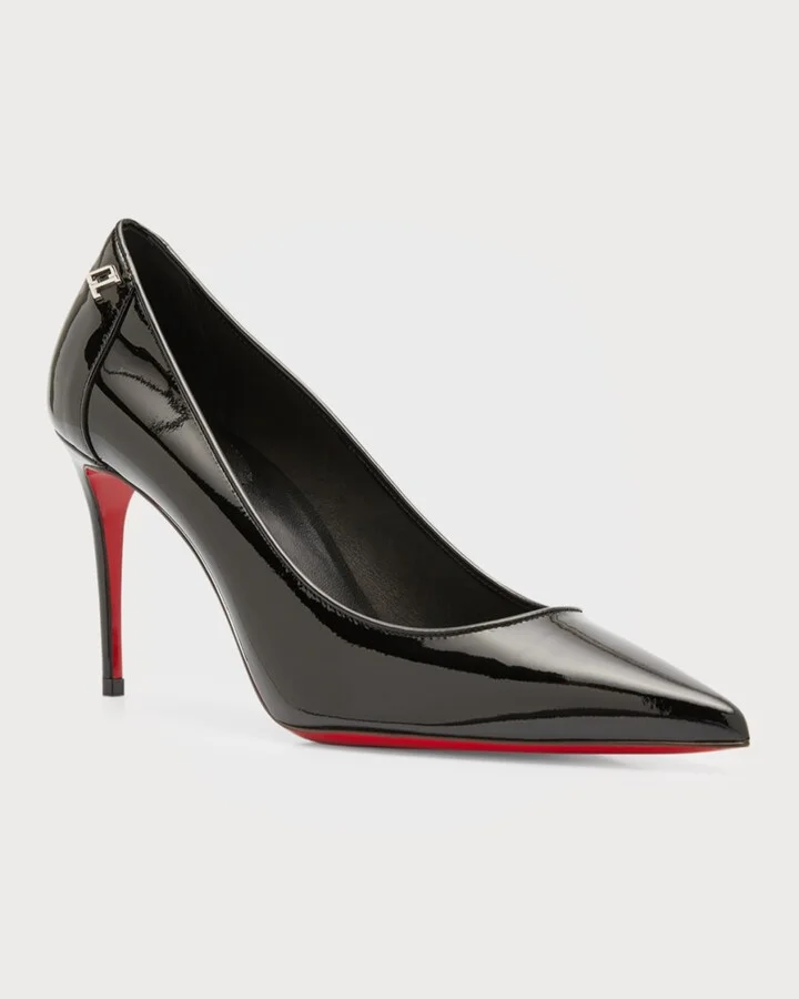 Sporty Kate 85mm Patent Soft Lining Red Sole Pumps - Image 4