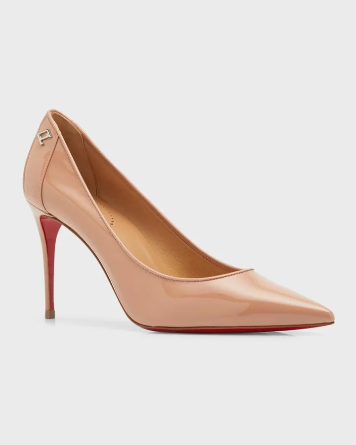 Sporty Kate 85mm Patent Soft Lining Red Sole Pumps - Image 9