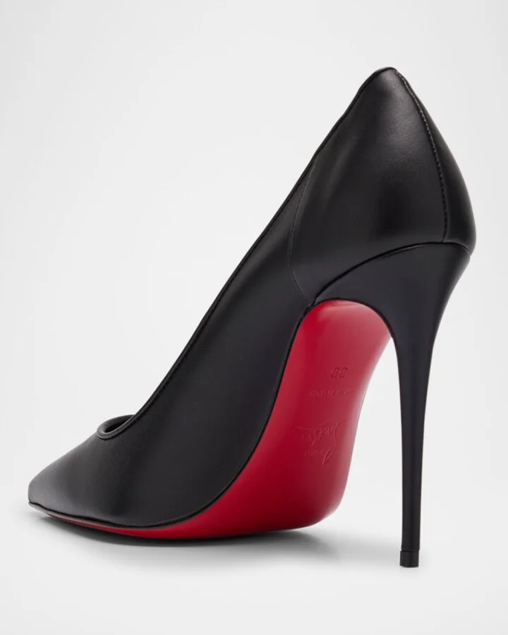 Sporty Kate Leather Red Sole Pumps - Image 3