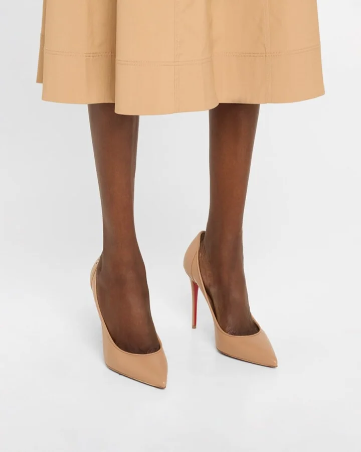 Sporty Kate Leather Red Sole Pumps - Image 6
