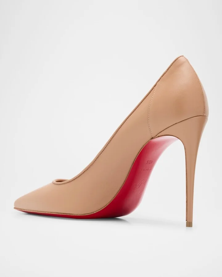 Sporty Kate Leather Red Sole Pumps - Image 7