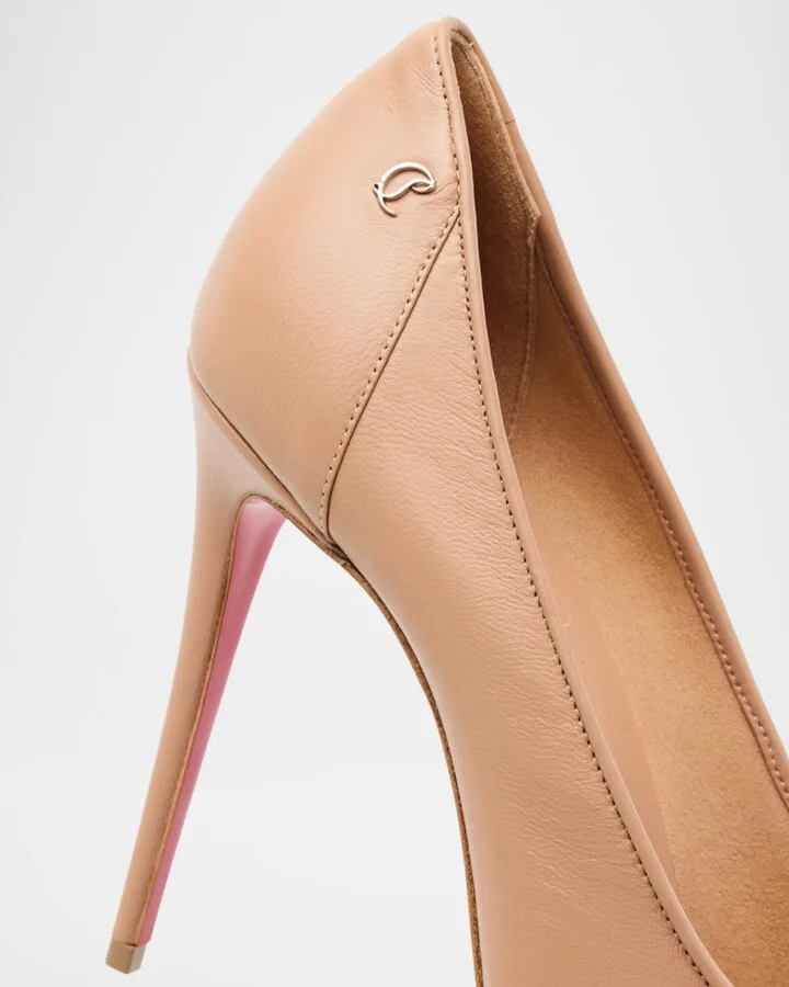 Sporty Kate Leather Red Sole Pumps - Image 8
