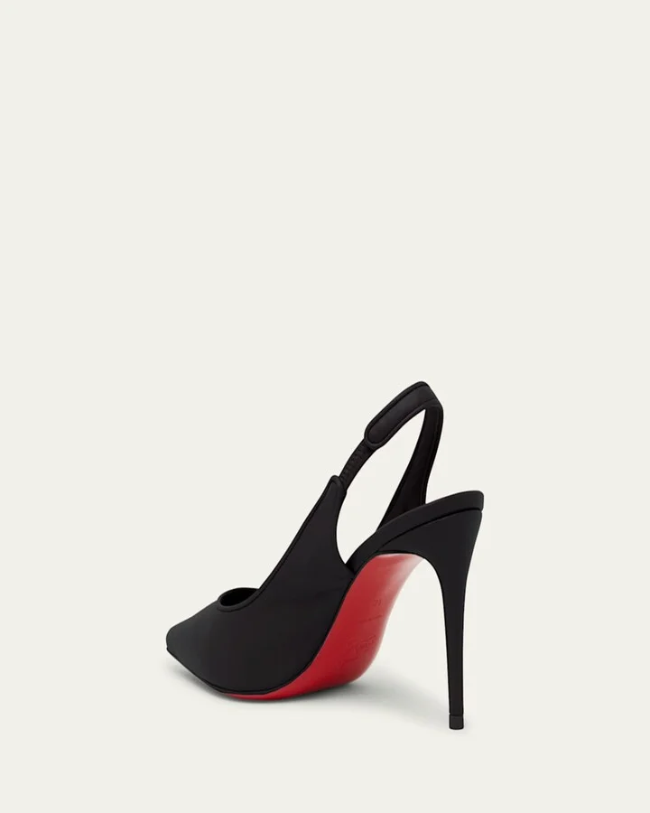 Sporty Kate Leather Red Sole Slingback Pumps - Image 6
