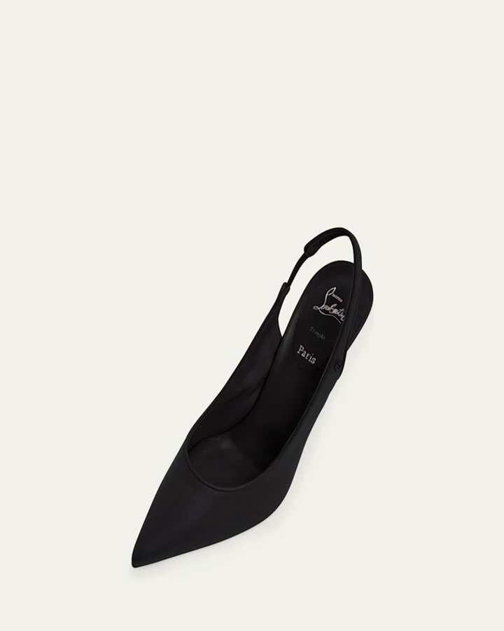 Sporty Kate Leather Red Sole Slingback Pumps - Image 7