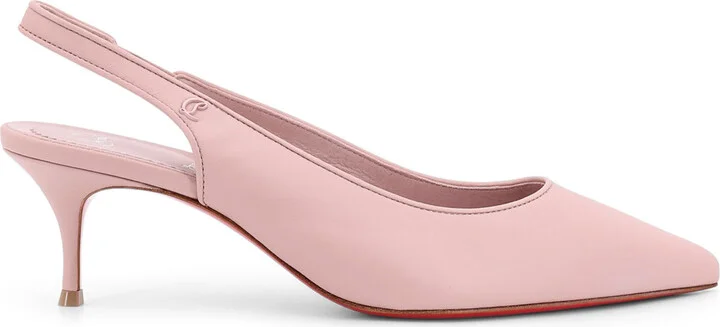 Sporty Kate Leather Slingback With Metal Monogram
