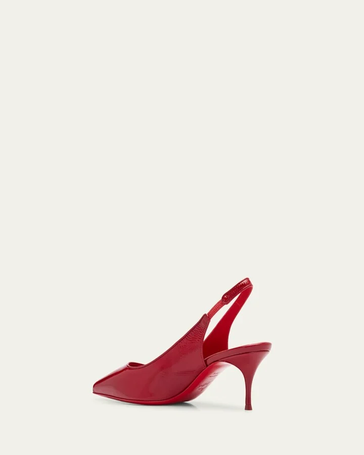 Sporty Kate Patent Red Sole Slingback Pumps - Image 3