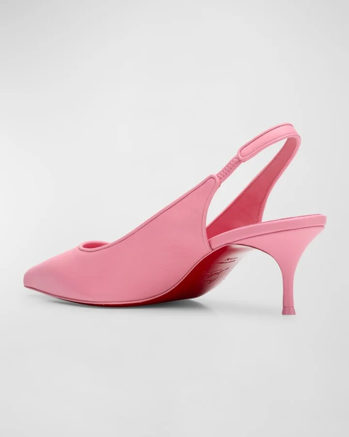 Sporty Kate Red Sole Slingback Pumps - Image 7