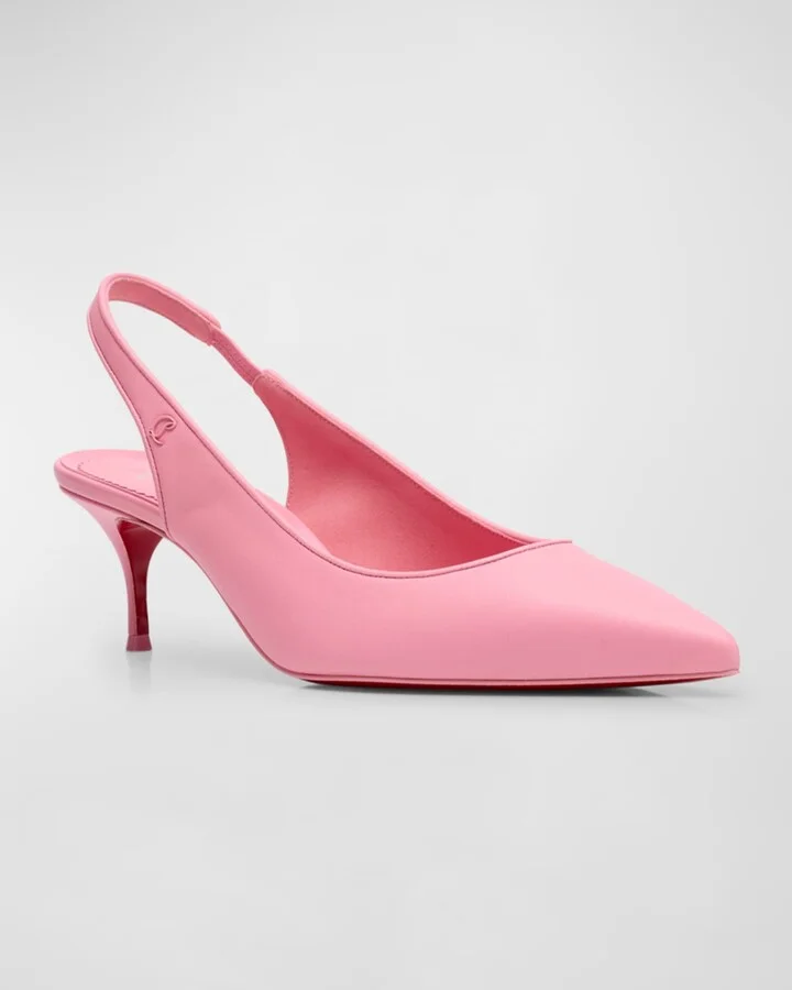 Sporty Kate Red Sole Slingback Pumps - Image 8