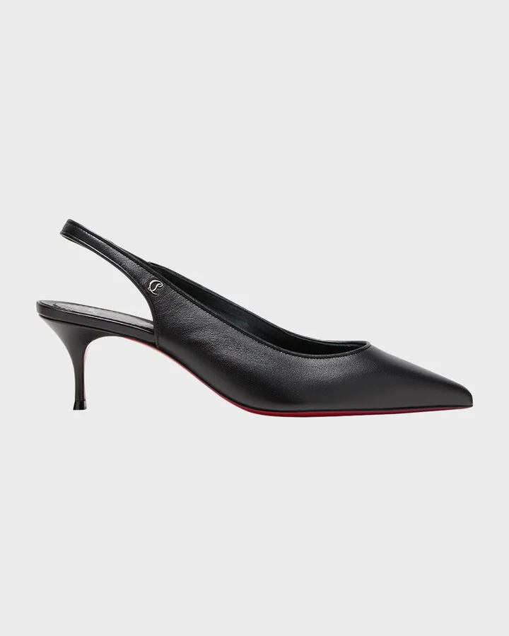 Sporty Kate Red Sole Slingback Pumps