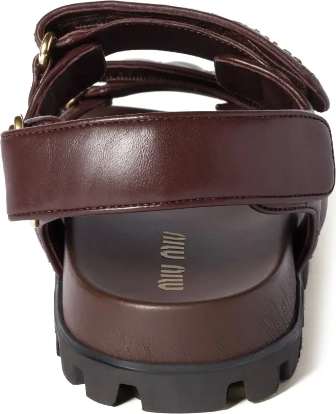 Sporty matelassé leather sandals - Image 3