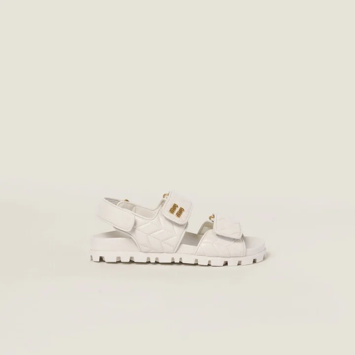Sporty matelassé nappa leather sandals - Image 2