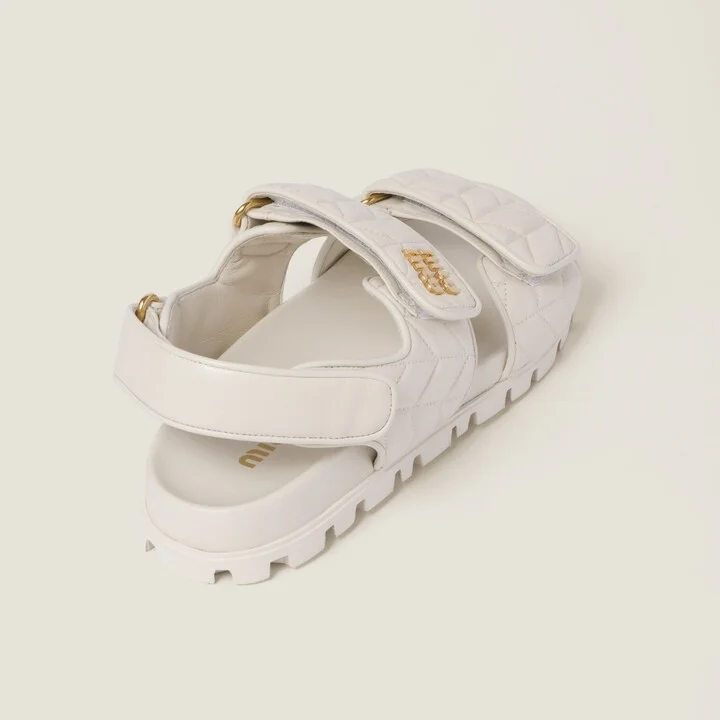 Sporty matelassé nappa leather sandals - Image 3