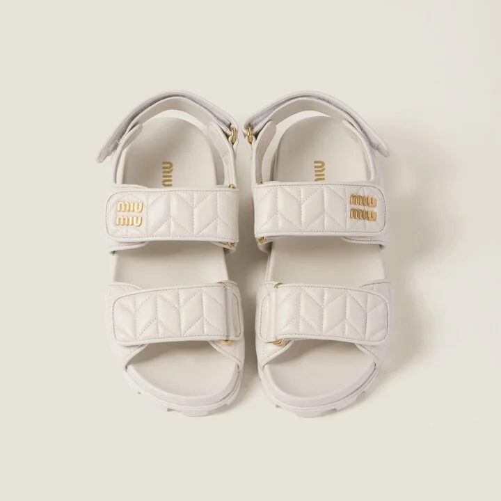Sporty matelassé nappa leather sandals - Image 4