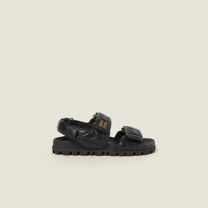 Sporty matelassé nappa leather sandals - Image 2