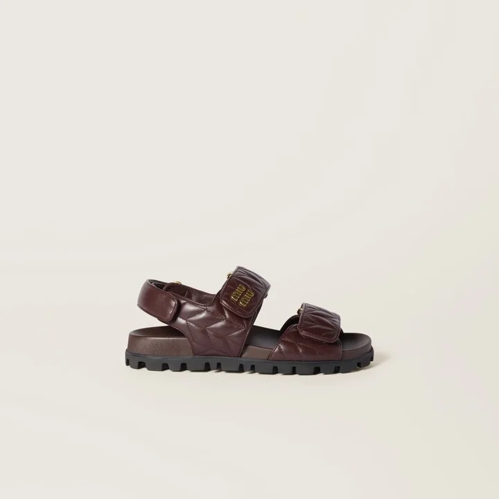 Sporty matelassé nappa leather sandals - Image 2