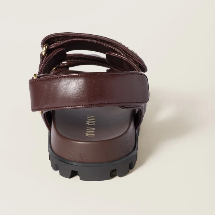 Sporty matelassé nappa leather sandals - Image 3