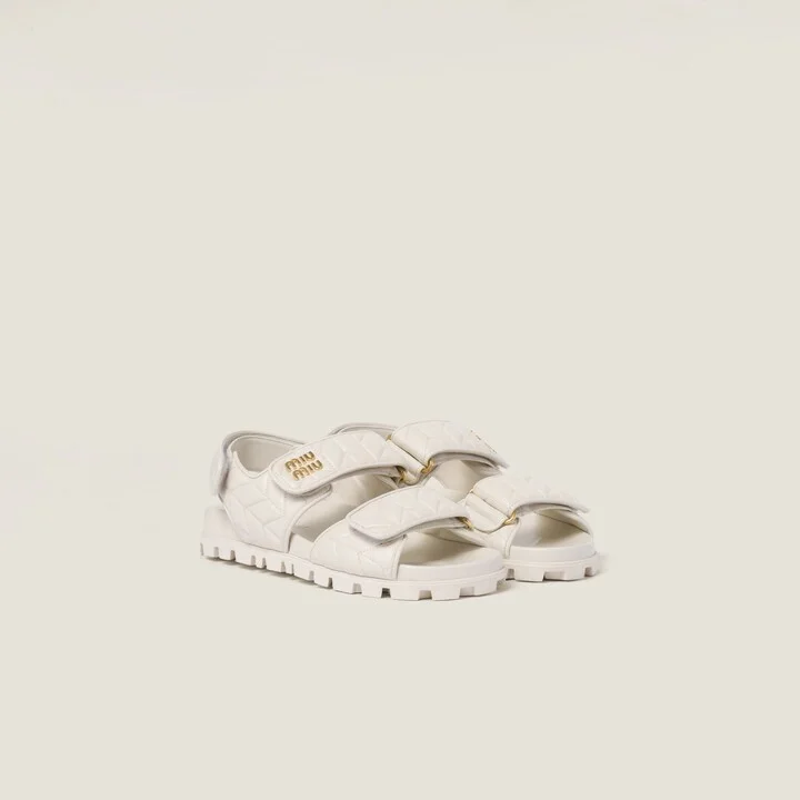 Sporty matelassé nappa leather sandals