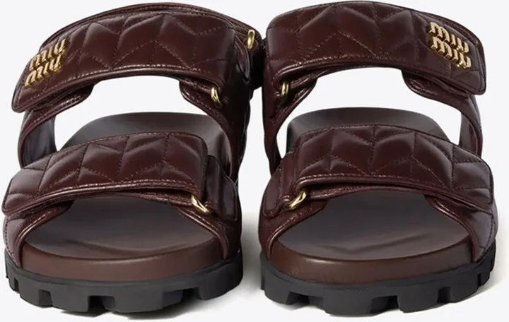 Sporty Quilted Leather Sandals - Image 3