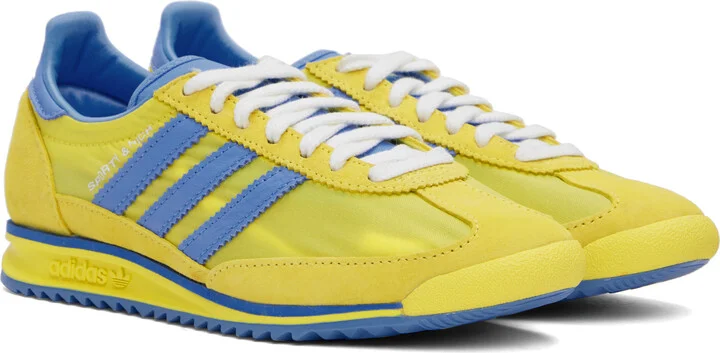 Sporty & Rich Yellow & Blue adidas Originals Edition SL72 Sneakers - Image 4