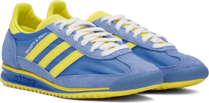 Sporty & Rich Yellow & Blue adidas Originals Edition SL72 Sneakers - Image 4