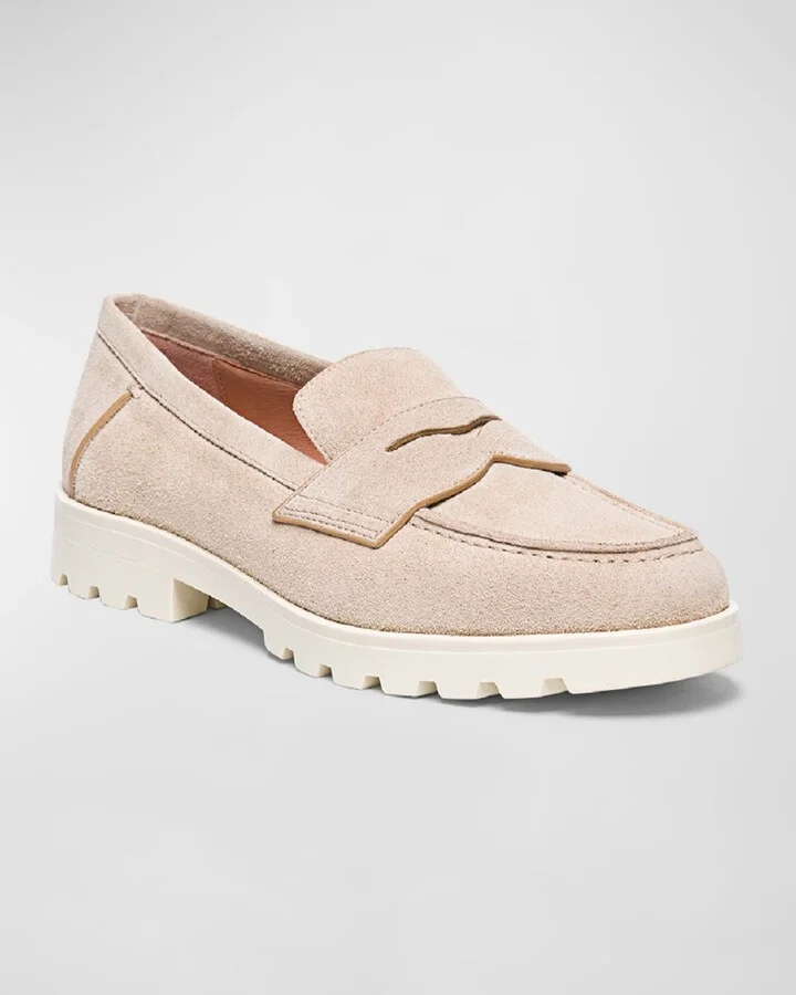 Sporty Suede Penny Loafers - Image 2