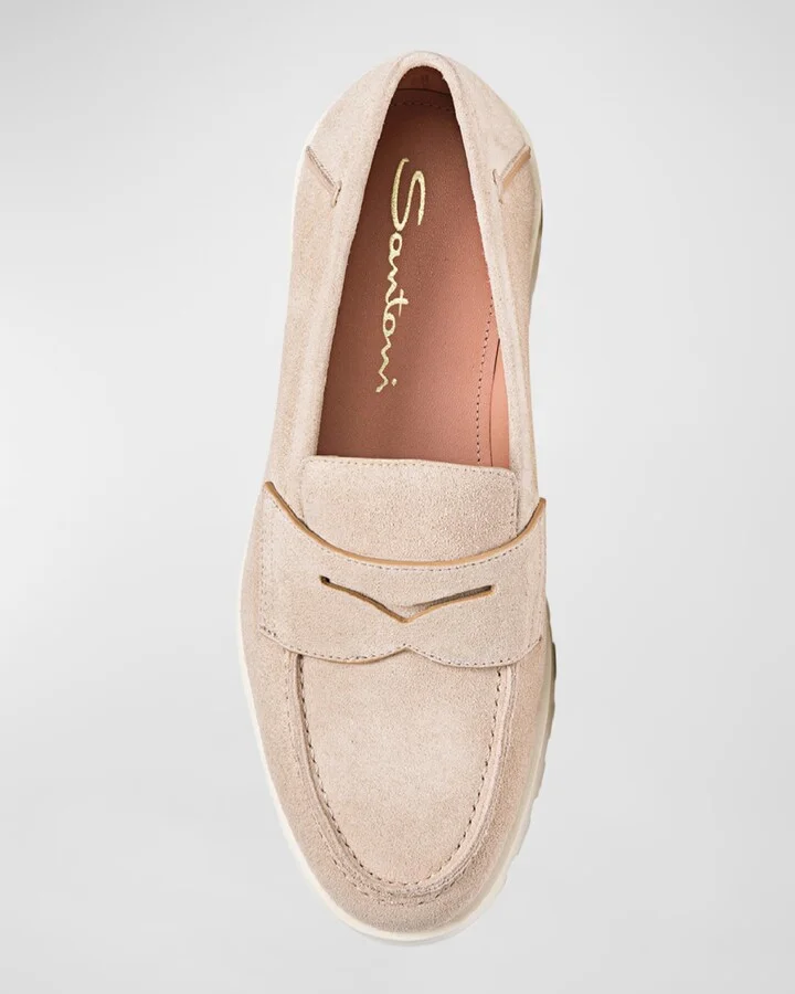 Sporty Suede Penny Loafers - Image 3