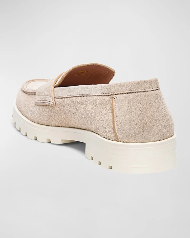 Sporty Suede Penny Loafers - Image 6