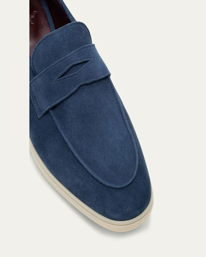 Sporty Suede Penny Loafers - Image 4