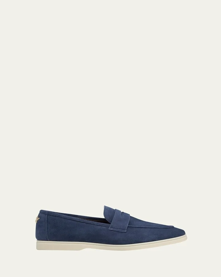 Sporty Suede Penny Loafers