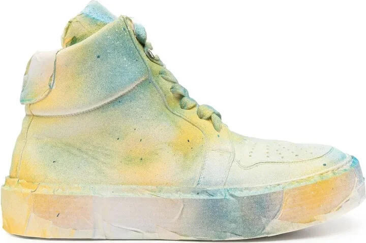 Spray-Effect High-Top Sneakers