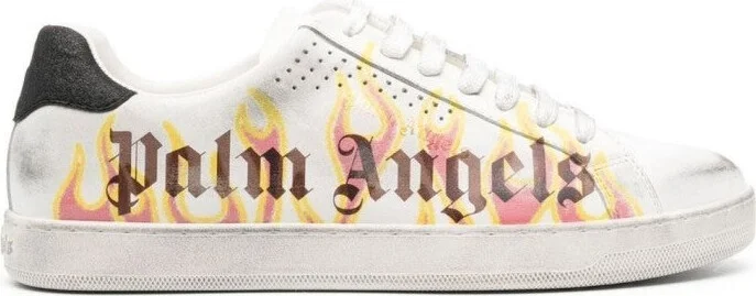 Spray Print Flame Logo Sneakers