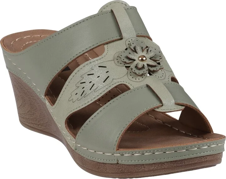 Spring Floral Wedge Sandal