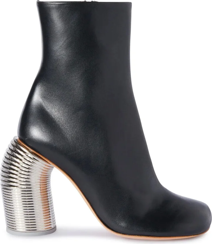 Spring leather ankle boots
