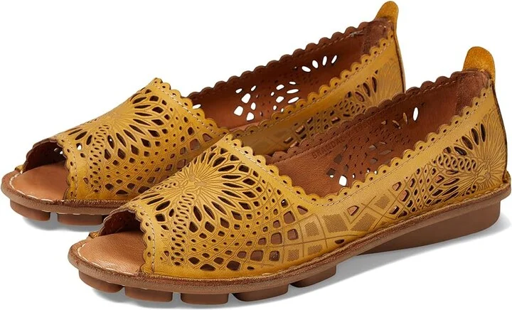 Spring Step Brandal Women's Work Lace-up Boots Yellow : EU 37 (US Women's 6.5-7) M, Leather